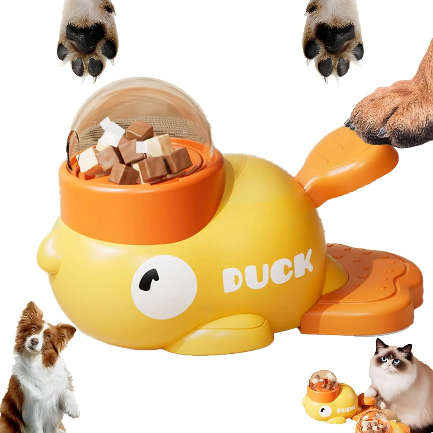 Duck Dog Puzzle Toy – Interactive Slow Feeder Treat Dispenser
